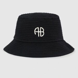 Anine Bing Black Darra Crochet Bucket Size Medium/Large